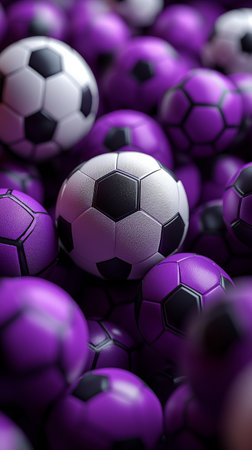 Soccer balls background. 3D illustration. 3D CG. High resolution.の素材