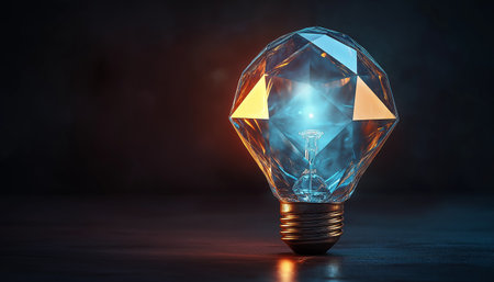 Incandescent lamp on dark background. Energy concept. 3D Renderingの素材