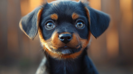 Portrait of a cute puppy of russian toy terrier.の素材