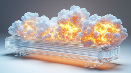 Conceptual image of a cloud of smoke. 3D renderingの素材