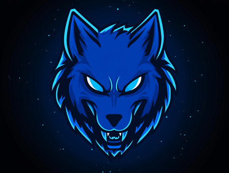 Wolf head vector illustration for esport logo, t-shirt printの素材