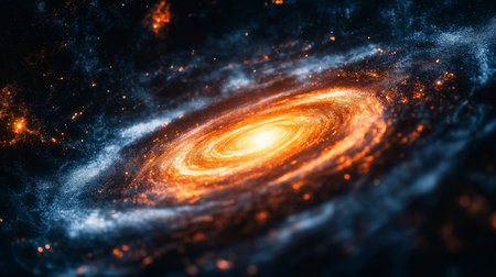 Galaxy in outer space showing the beauty of space exploration and science.の素材