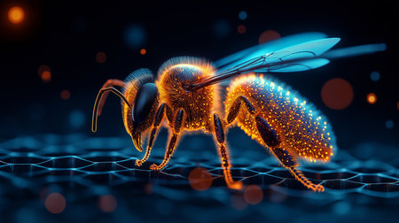 Ant on a dark background. 3d rendering, 3d illustration.の素材