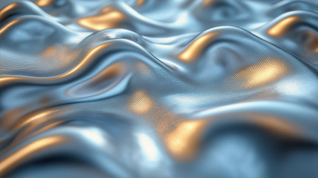 Abstract 3d rendering of wavy liquid surface. Smooth elegant background.の素材