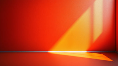 3d rendering of empty room with orange and red wall and floorの素材