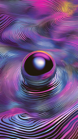 abstract background with some smooth lines in it and a sphere in the middleの素材