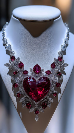 necklace in the form of a heart on a mannequinの素材