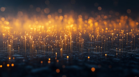 Abstract background with glowing particles. 3d rendering, 3d illustration.の素材