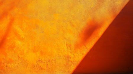 Orange wall with shadow. Abstract background and texture for design and ideas.の素材