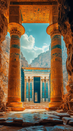 Ruins of the temple of Hatshepsut in Luxor, Egyptの素材