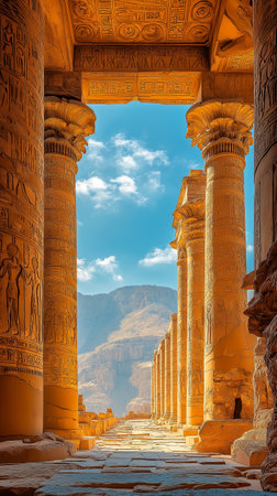 Ancient ruins of Karnak temple in Luxor, Egypt. HDRの素材