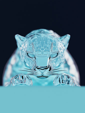 A close-up shot of a robot head with a blue backgroundの素材