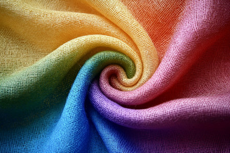 Colorful fabric texture background. Close up of colorful fabric texture.の素材
