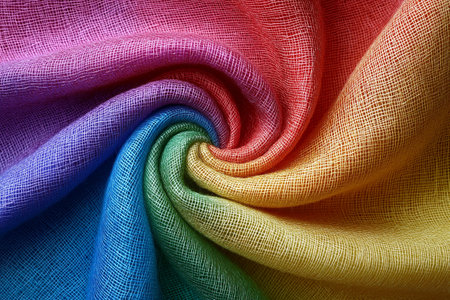 Colorful fabric texture background. Close up of colorful fabric texture.の素材