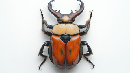 Stag beetle isolated on white background. (Lucanus cervus)の素材