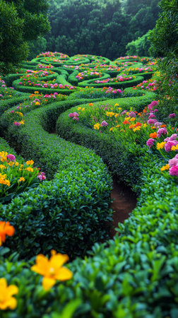 Beautiful flower garden in the morning at Doi Ang Khang, Chiang Mai, Thailandの素材