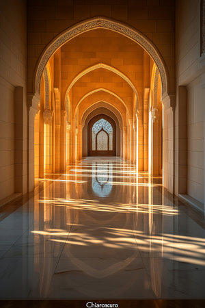 Interior of the Grand Mosque in Abu Dhabi, United Arab Emiratesの素材