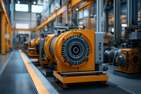 Industrial equipment in modern factory. Industrial background. Industrial background.の素材