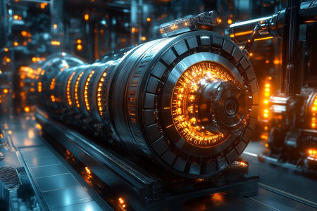 3d rendering of a car engine inside a car engine room.の素材