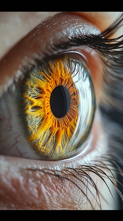 Macro shot of a human eye with pupil and iris.の素材