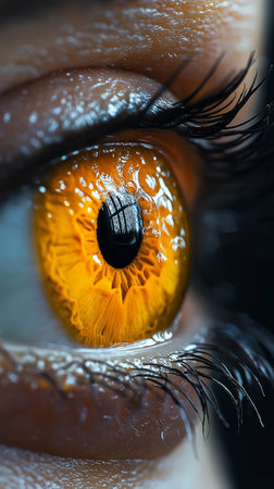 Macro shot of beautiful female eye with extreme close-up lookの素材