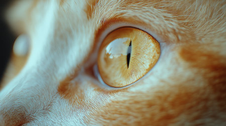 Close up of orange cat eye. Shallow depth of field.の素材