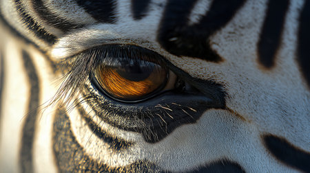 Eye of a zebra close-up. Selective focus.の素材