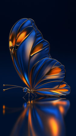 Butterfly. 3D illustration. 3D CG. High resolution.の素材