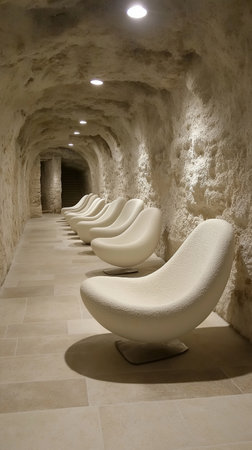 Interior of a subway station in Montserrat, Catalonia, Spainの素材