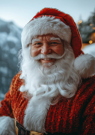 Portrait of Santa Claus smiling and looking at camera. Christmas conceptの素材