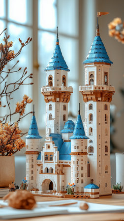 Fairy-tale castle made of clay. Decorations for the holiday.の素材