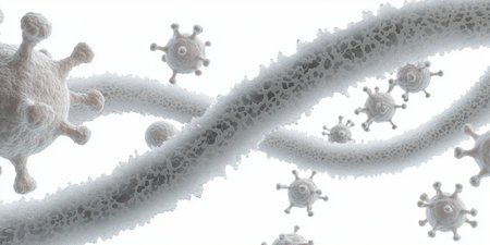 3d illustration of Coronavirus 2019-nCoV backgroundの素材