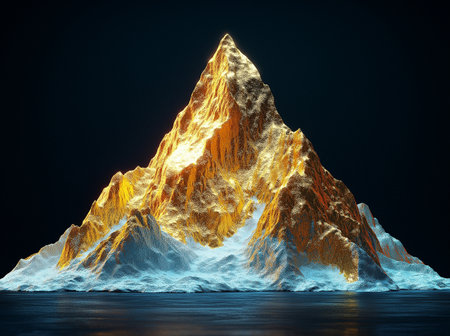 Iceberg. 3D illustration. 3D CG. High resolution.の素材