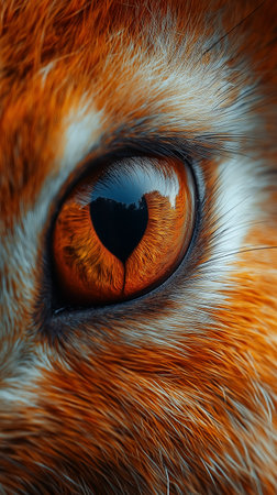 Red fox's eye close-up. Red fox's eye.の素材