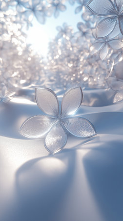 Beautiful background with flowers. 3d rendering, 3d illustration.の素材