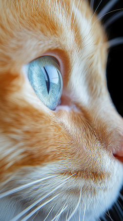 Close-up of red cat's eye. Selective focus.の素材