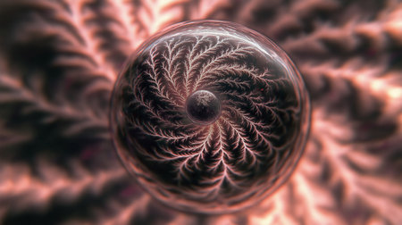 3D surreal illustration. Sacred geometry. Mysterious psychedelic relaxation pattern. Fractal abstract texture. Digital artwork graphic astrology magicの素材