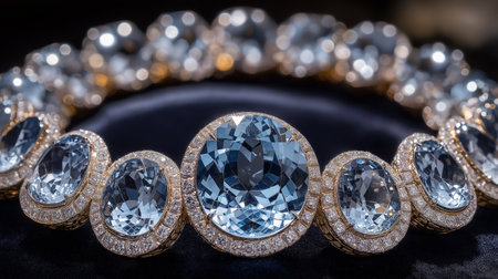 jewelry diamond ring on black background, close up photo.の素材