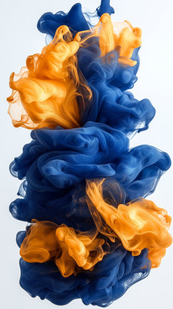 Colorful ink in water isolated on white background. Abstract background.の素材