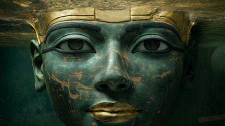 The face of the ancient Egyptian god pharaohs. 3d renderingの素材