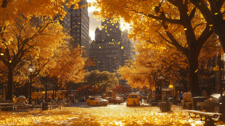 New York City Manhattan Central Park in Autumn, NYC, USA.の素材