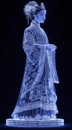 Chinese woman in traditional costume.の素材