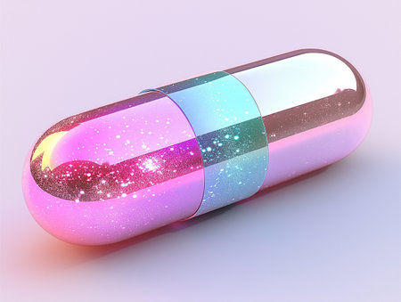 Capsule on a white background. 3d render illustration.の素材