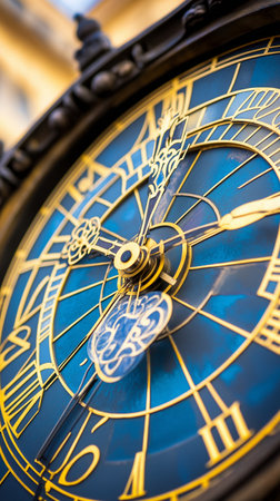 Detail of the famous astronomical clock in Prague, Czech Republic.の素材