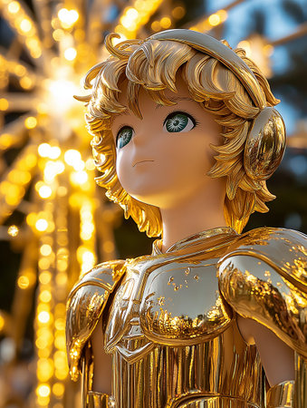 A closeup shot of a statue of a child in the amusement parkの素材