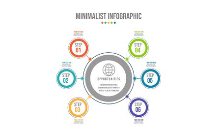 Business data visualization. Process chart. Abstract elements of graph, diagram with steps, options,...