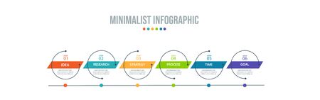 Business data visualization. Process chart. Abstract elements of graph, diagram with steps, options, parts or processes. Vector business template for presentation. Creative concept for infographicのイラスト素材