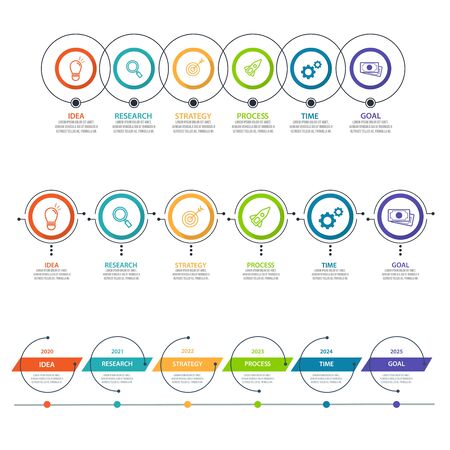 Business data visualization. Process chart. Abstract elements of graph, diagram with steps, options, parts or processes. Vector business template for presentation. Creative concept for infographic.のイラスト素材