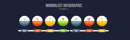 Business data visualization. Process chart. Abstract elements of graph, diagram with steps, options, parts or processes. Vector business template for presentation. Creative concept for infographic.のイラスト素材