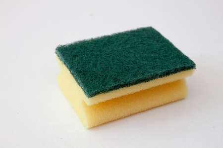 Brand new sponge isolated on whiteの写真素材